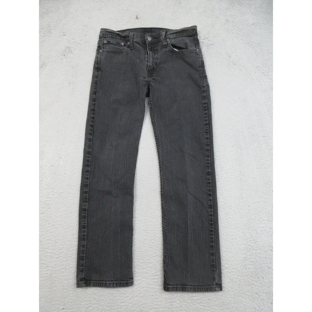 Levis 514 Jeans Mens 31x28 Gray Denim Straight Leg Stretch Low Rise Tagged 33x30